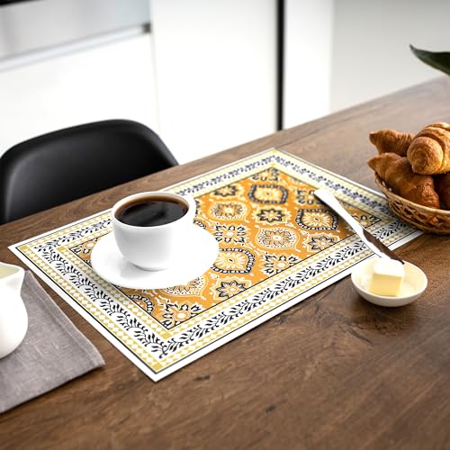 Indigo Block Print Dining Placemats