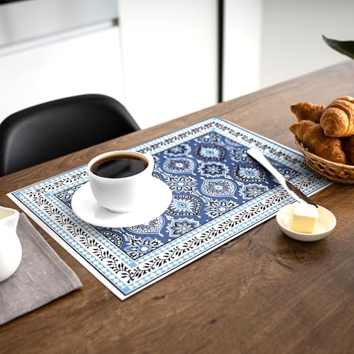 Indigo Block Print Dining Placemats
