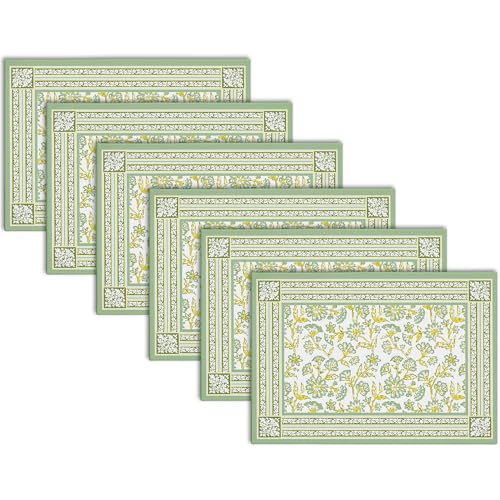 Indigo Block Print Dining Placemats