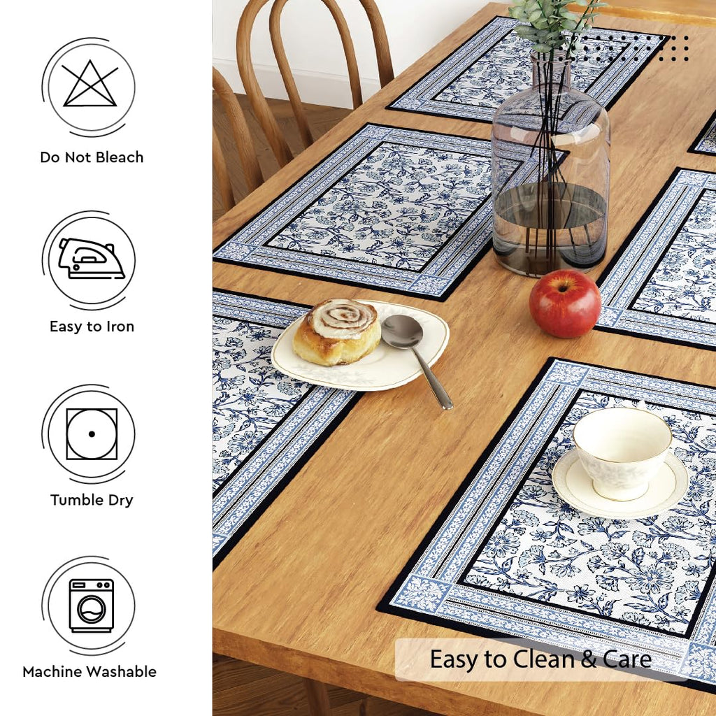 Indigo Block Print Dining Placemats