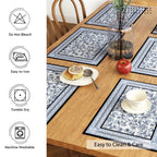 Indigo Block Print Dining Placemats