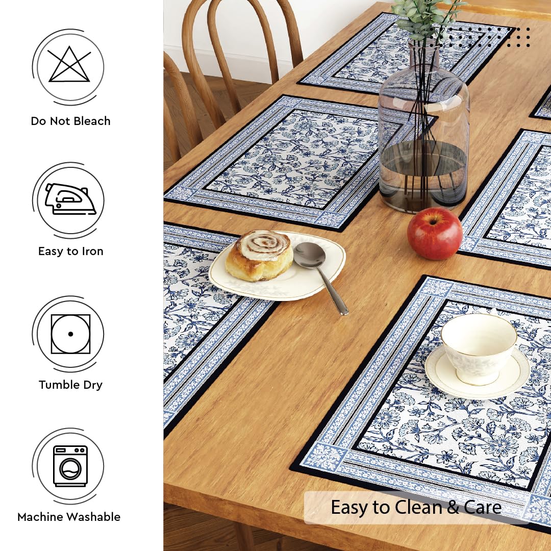 Indigo Block Print Dining Placemats