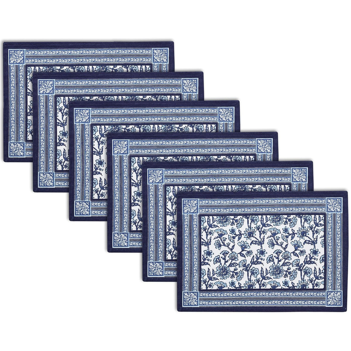Indigo Block Print Dining Placemats