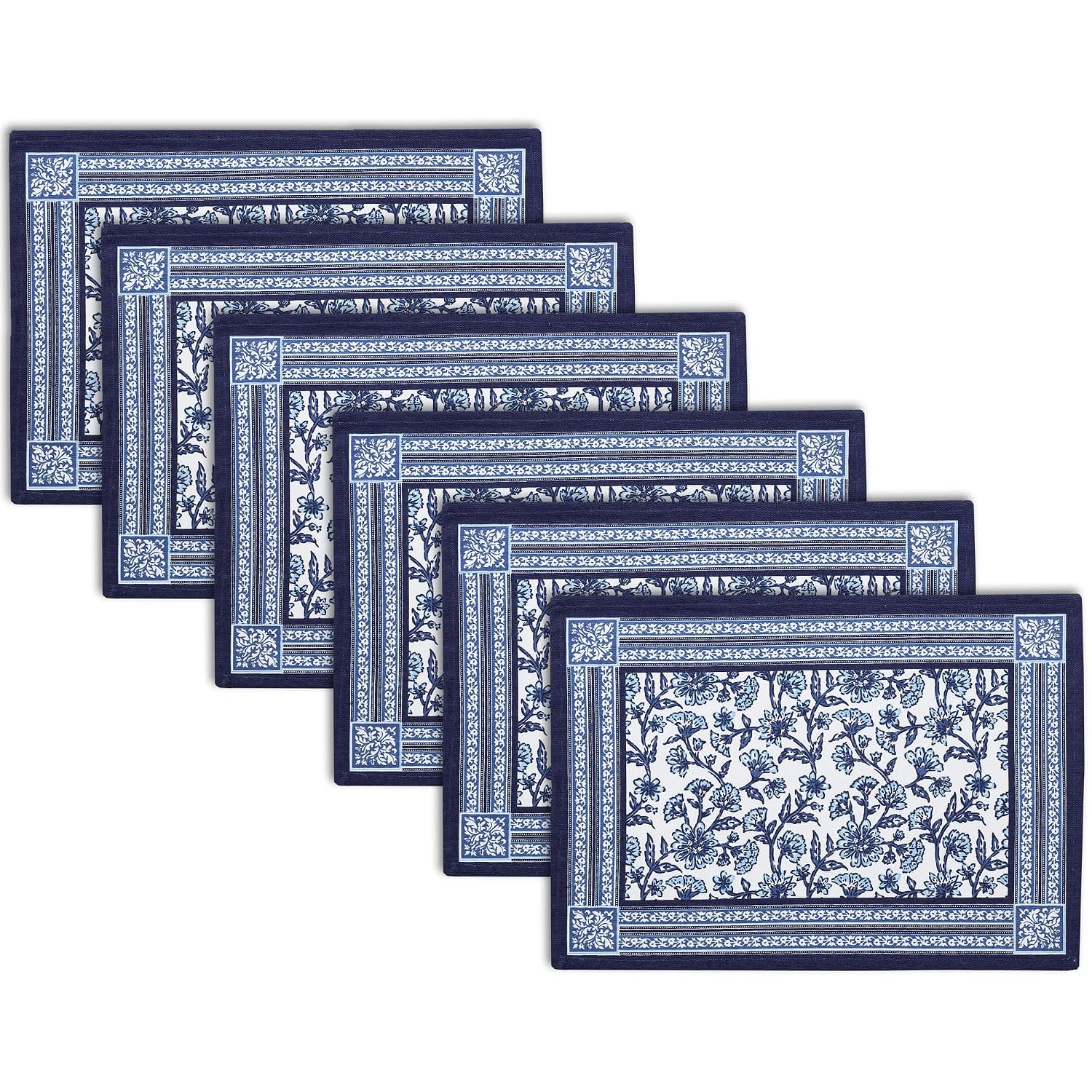 Indigo Block Print Dining Placemats