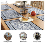 Indigo Block Print Dining Placemats