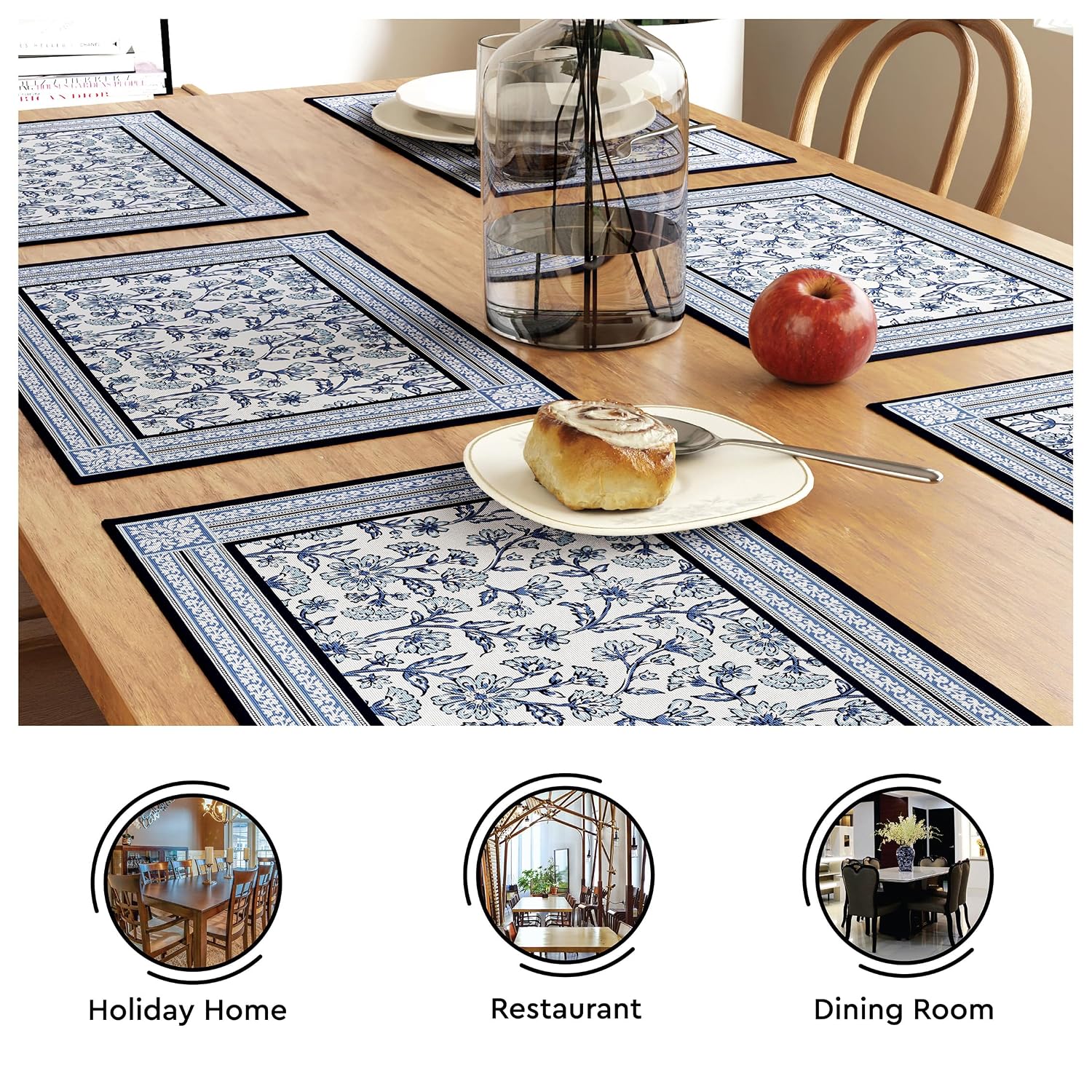 Indigo Block Print Dining Placemats