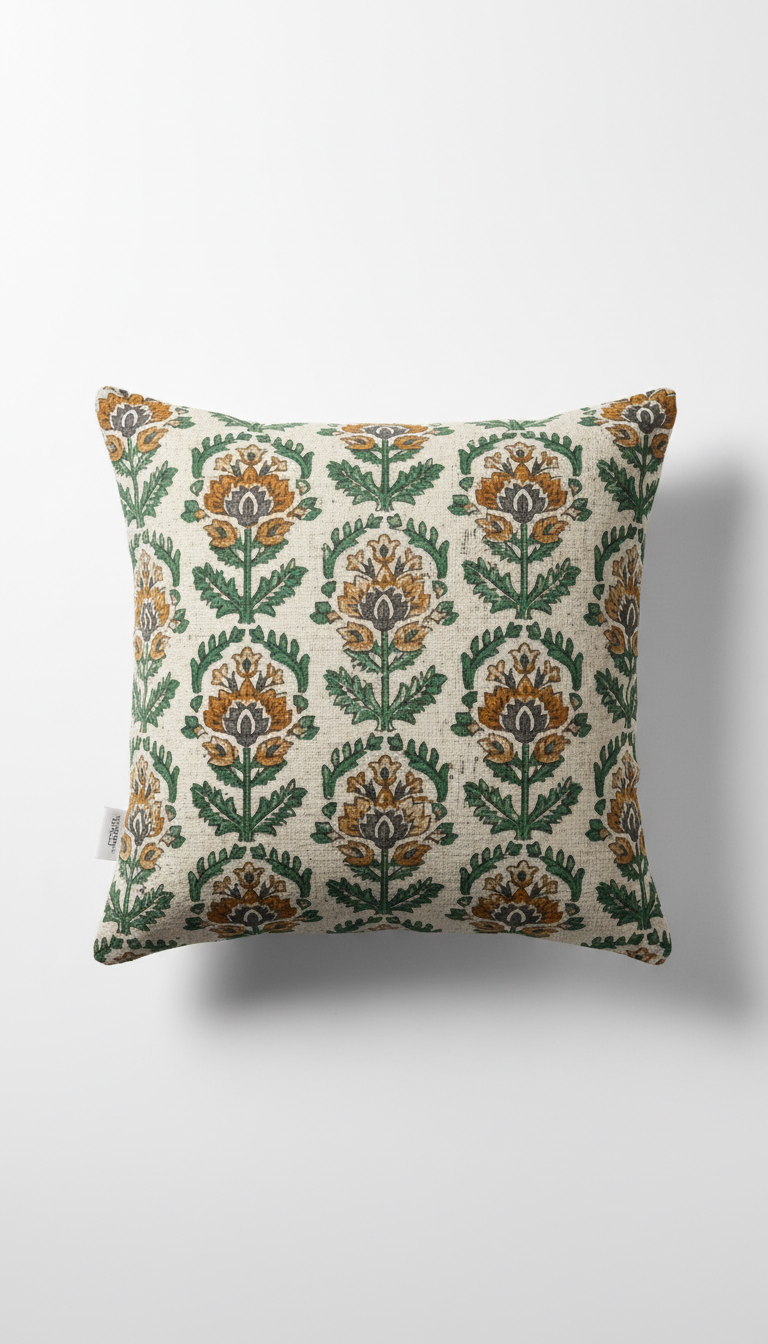 Cotton Cushion Cover Indigo Motif