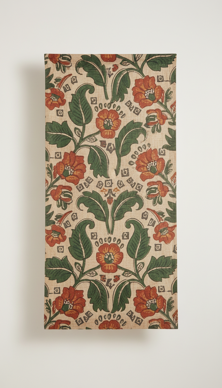 Block Print Curtain Sheer Cotton Panel